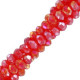 Top Facet kralen disc 3x2mm - Crimson red-pearl shine coating